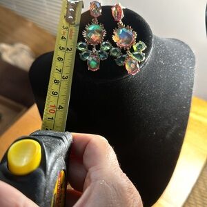 COPY - New Earrings.peach and light green stones.